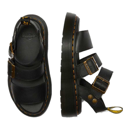 Dr Martens Gryphon Quad Chunky Pisa Leather Sandal Black